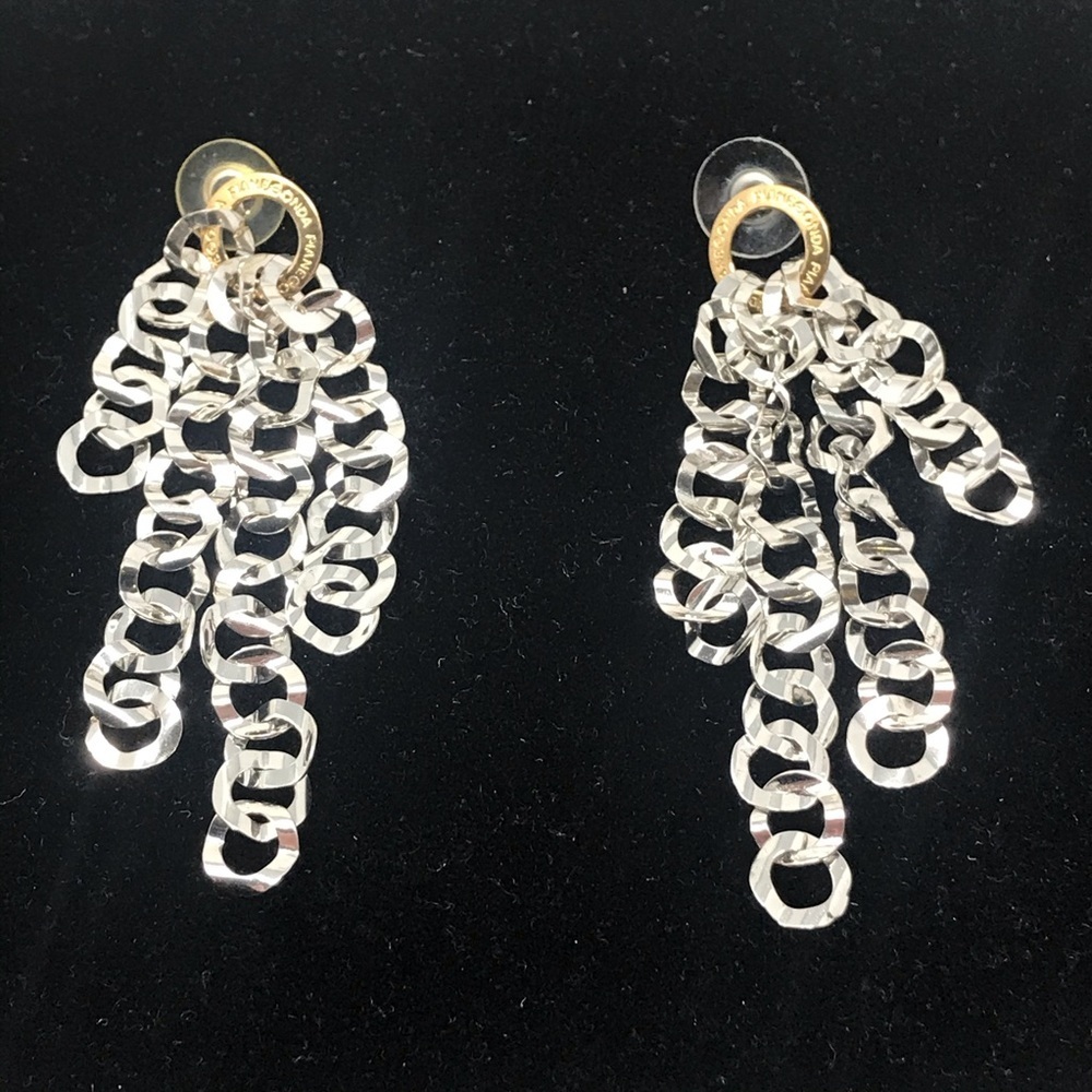 Pianegonda Sterling Silver Chain Drop Earrings